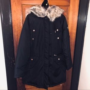 Women’s Winter Body Jacket with Faux Hoodie